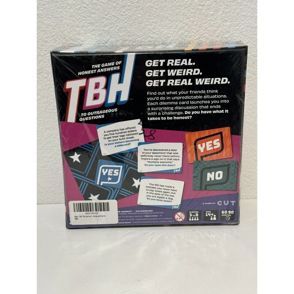 TBH Board Game THE GAME OF HONEST ANSWERS TO OUTRAGEOUS QUESTIONS New Sealed
